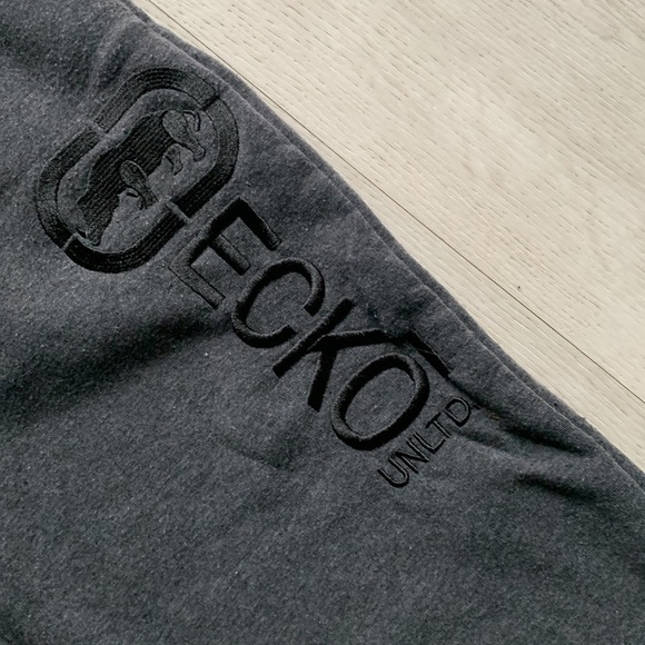 Echo Sweat pants size M gray drawstring pockets logo embroidered - Picture 4 of 14